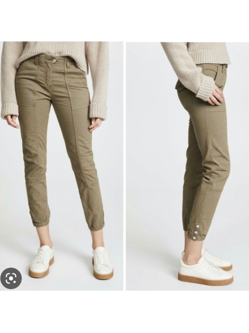 Veronica Beard Field Jogger Utility Pants Army Green